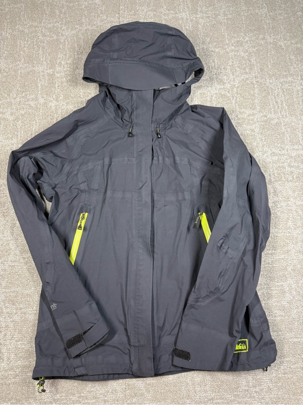 Rei Co-op Black Full Zip Rain Windbreaker Jacket Women Size Small